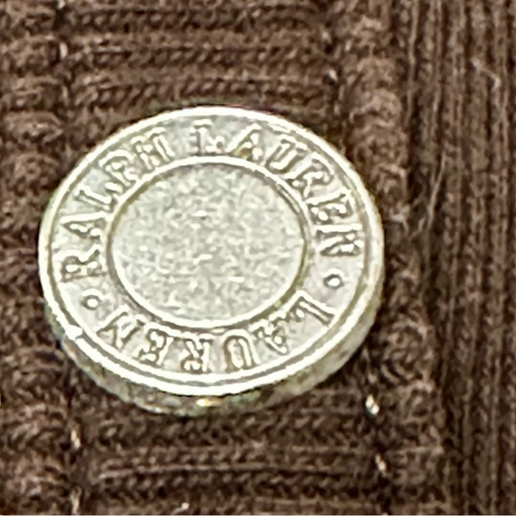 Lauren Ralph Lauren Chocolate Brown Y2K Small Pocket Plus Size Button Up Henley - Picture 5 of 9